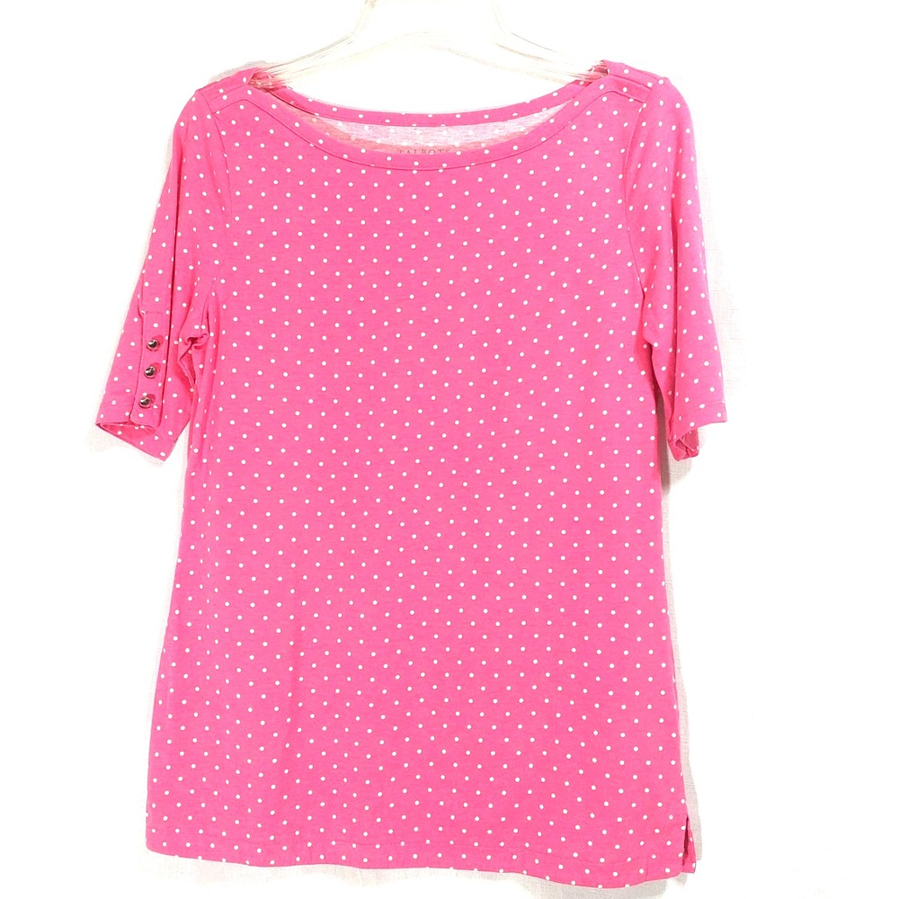 Talbots Womens Small Pima Cotton Tee Super Soft Boat Neck Short Sleeves "Flaw"